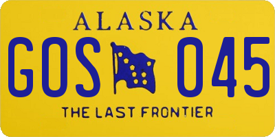 AK license plate GOS045