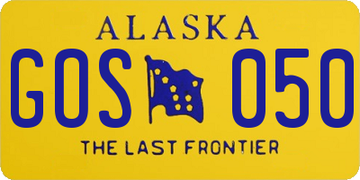 AK license plate GOS050