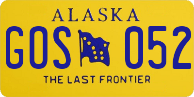 AK license plate GOS052