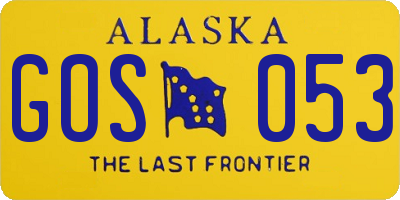 AK license plate GOS053