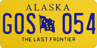 AK license plate GOS054