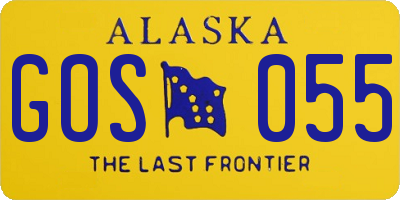 AK license plate GOS055