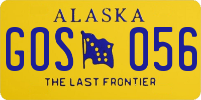 AK license plate GOS056