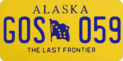 AK license plate GOS059
