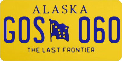 AK license plate GOS060