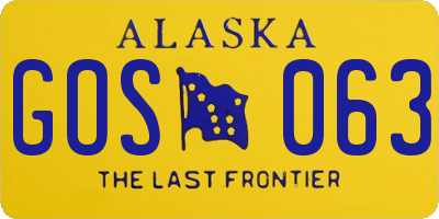 AK license plate GOS063