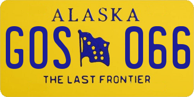 AK license plate GOS066