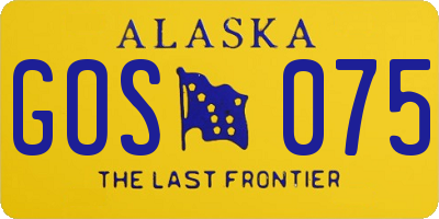 AK license plate GOS075
