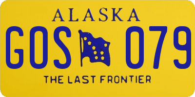 AK license plate GOS079