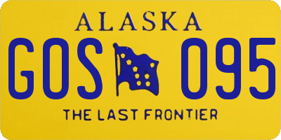 AK license plate GOS095