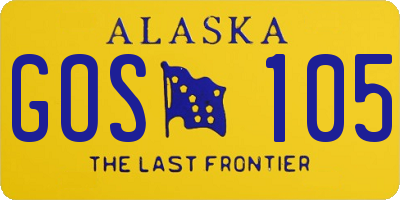 AK license plate GOS105