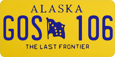 AK license plate GOS106