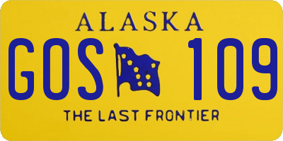 AK license plate GOS109