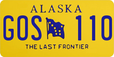 AK license plate GOS110