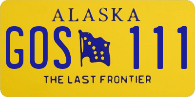 AK license plate GOS111