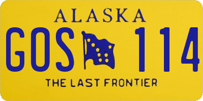 AK license plate GOS114