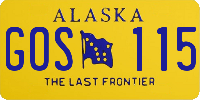 AK license plate GOS115