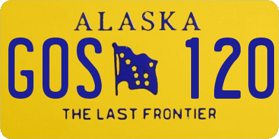 AK license plate GOS120