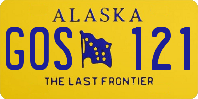 AK license plate GOS121