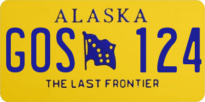 AK license plate GOS124