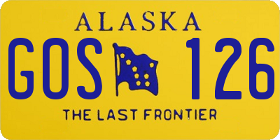 AK license plate GOS126