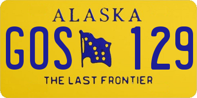 AK license plate GOS129