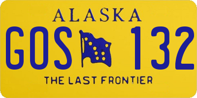 AK license plate GOS132