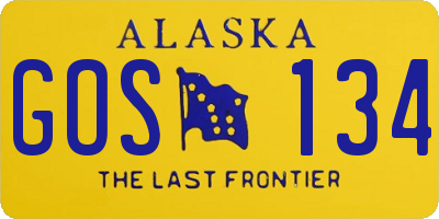 AK license plate GOS134