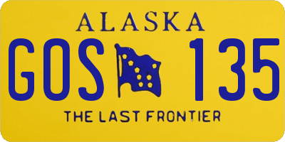 AK license plate GOS135