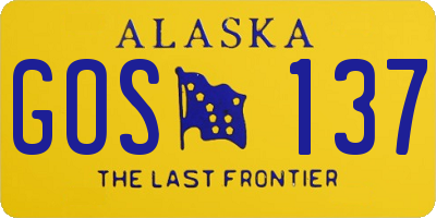 AK license plate GOS137
