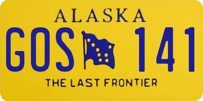 AK license plate GOS141