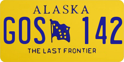 AK license plate GOS142
