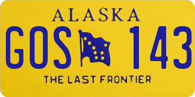 AK license plate GOS143