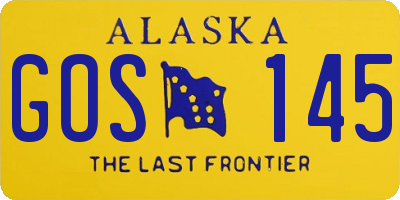 AK license plate GOS145