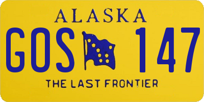 AK license plate GOS147