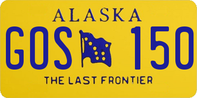 AK license plate GOS150