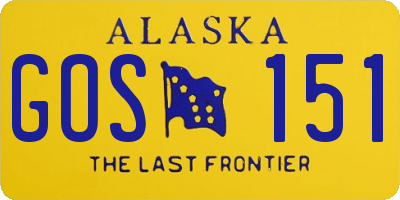 AK license plate GOS151