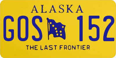 AK license plate GOS152
