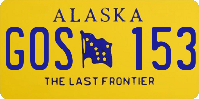 AK license plate GOS153