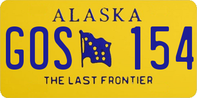 AK license plate GOS154