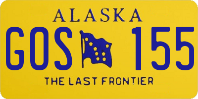 AK license plate GOS155
