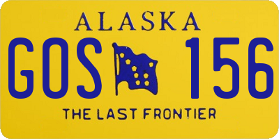 AK license plate GOS156