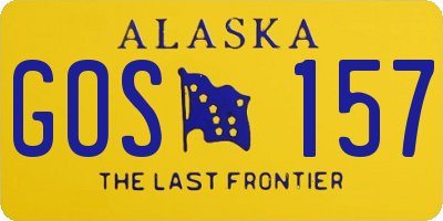 AK license plate GOS157