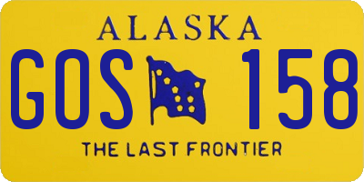 AK license plate GOS158