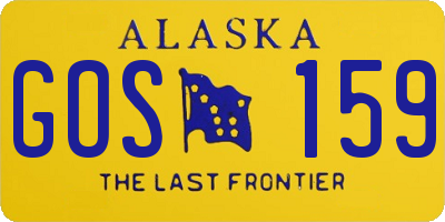 AK license plate GOS159
