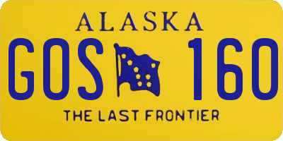 AK license plate GOS160