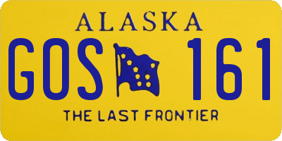 AK license plate GOS161