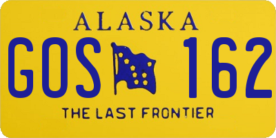 AK license plate GOS162