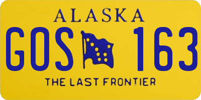 AK license plate GOS163