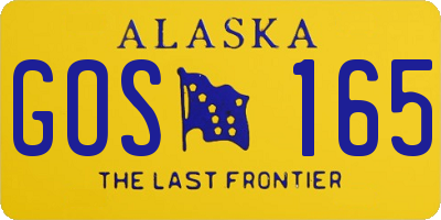 AK license plate GOS165